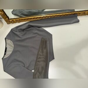 Gray Long Sleeve Top